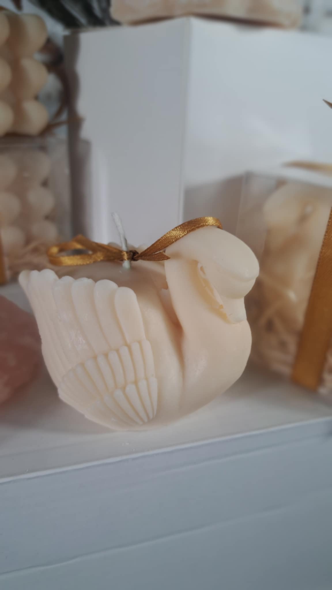 Bruiloft guest gift romantische zwaan