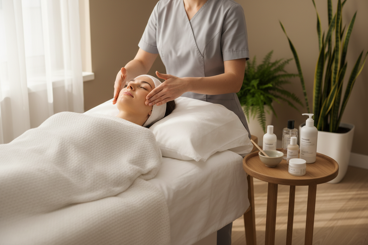 60 minuten Carboxy therapie gezicht behandeling: Diepte reiniging, verwijderen onzuiverheden, carboxy gezuiverd koolstofdioxide behandeling, Bindweefselmassage, masker en dag verzorging.